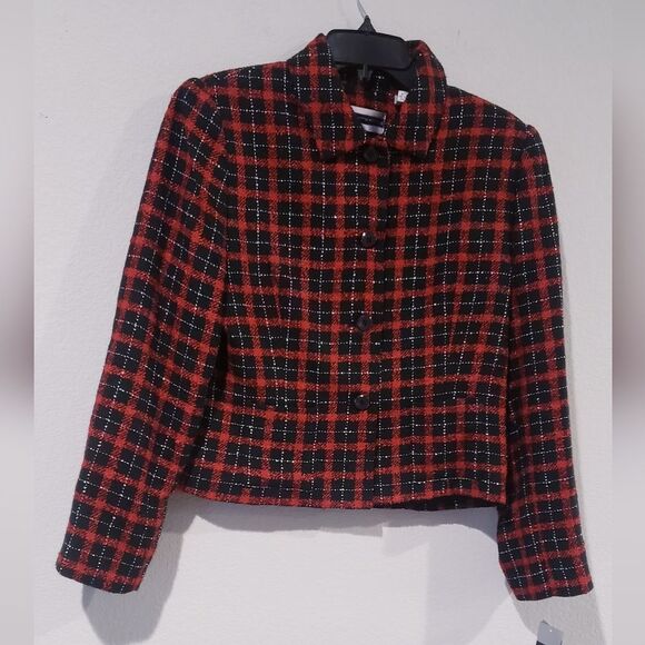 NWT Amanda Smith Petites Plaid Blazer Size 10 - Picture 1 of 8